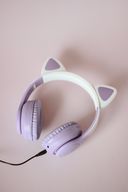 Наушники беспроводные Miru Cat EP-W10 (сиреневые) — фото, картинка — 3