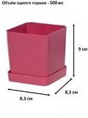 Набор горшков для цветов и рассады с индивидивидуальным поддоном и выдвижным дном (6 шт, французский розовый) — фото, картинка — 3